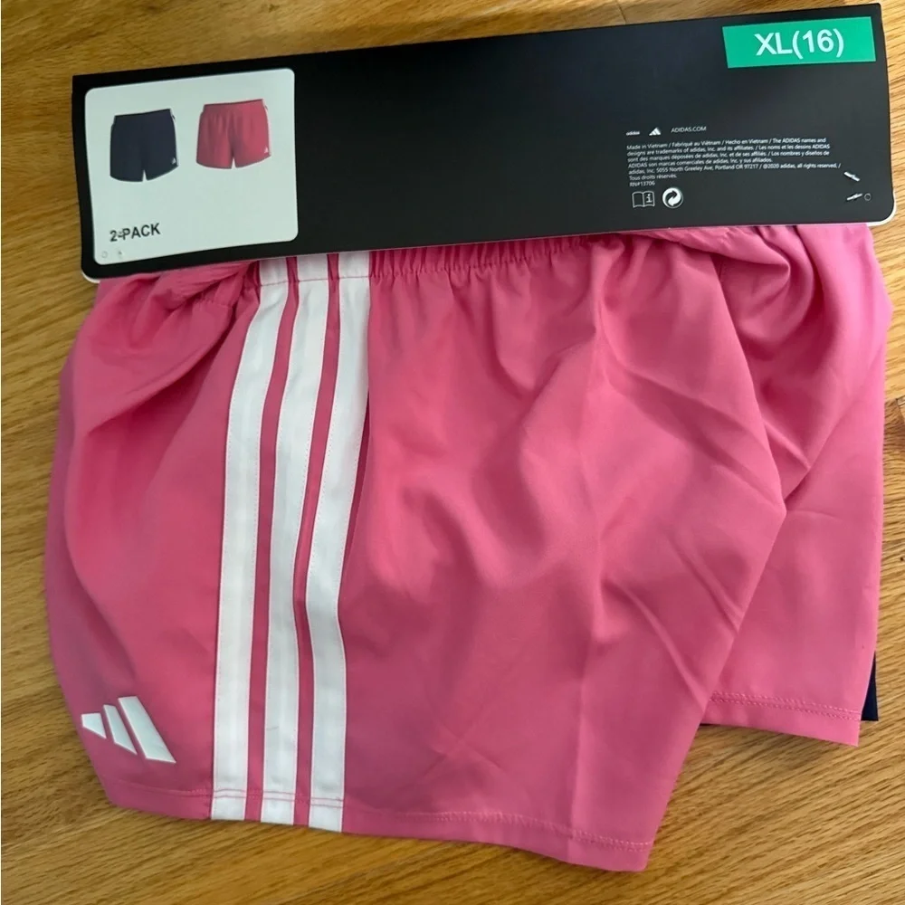 adidas Kids Shorts 2-Pack - Navy and Pink